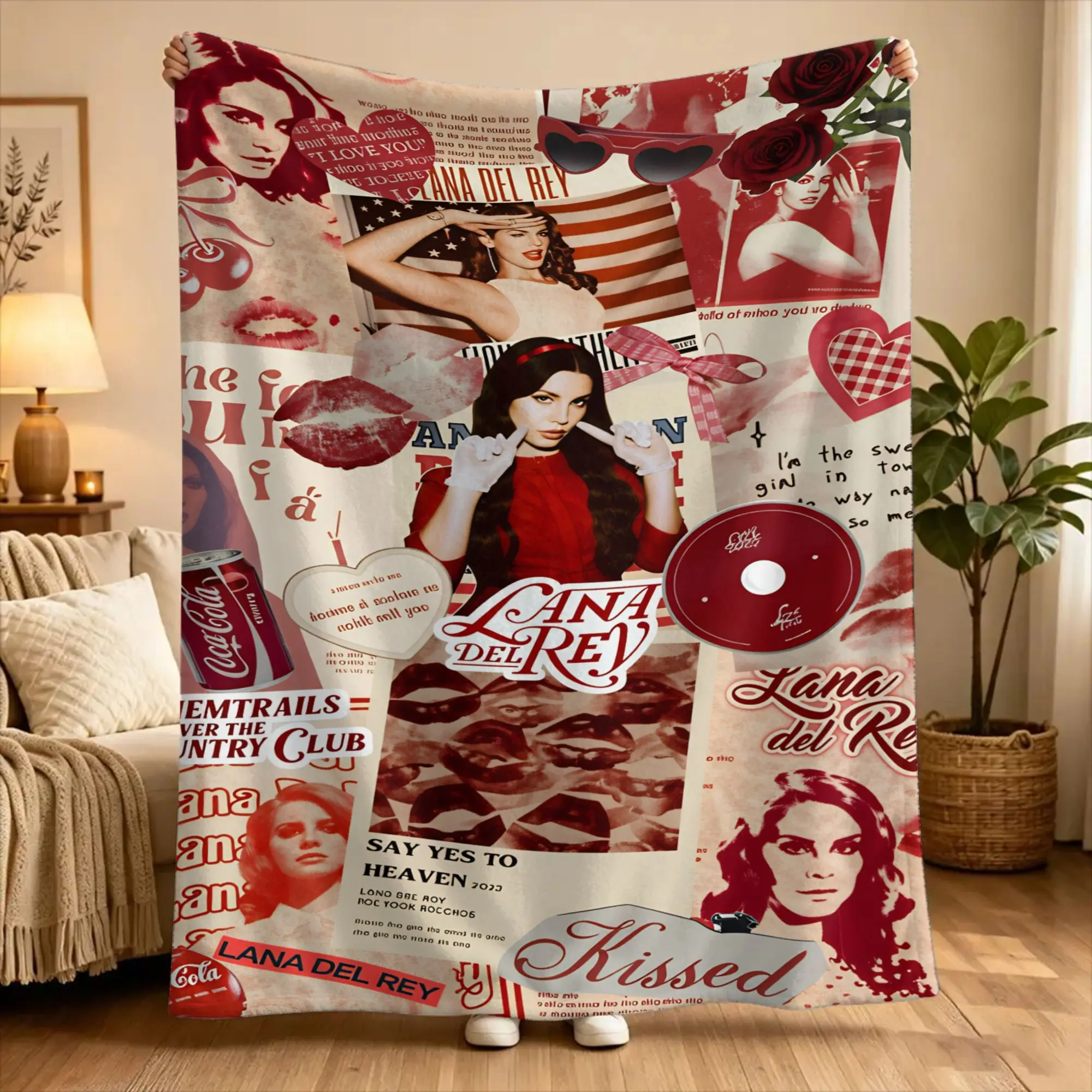 Lana Del Rey Singer Lizzy Grant  Blanket  Travel Flannel Bedding Throws For Couch Chair Super Warm Design Quality Bedspread