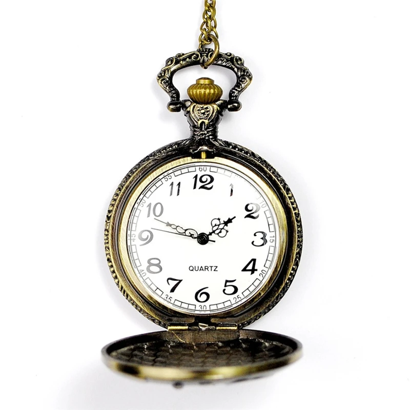 Vintage Santa Clause Quartz Pocket Watch Men Women Necklace Chain Clock Dropshipping