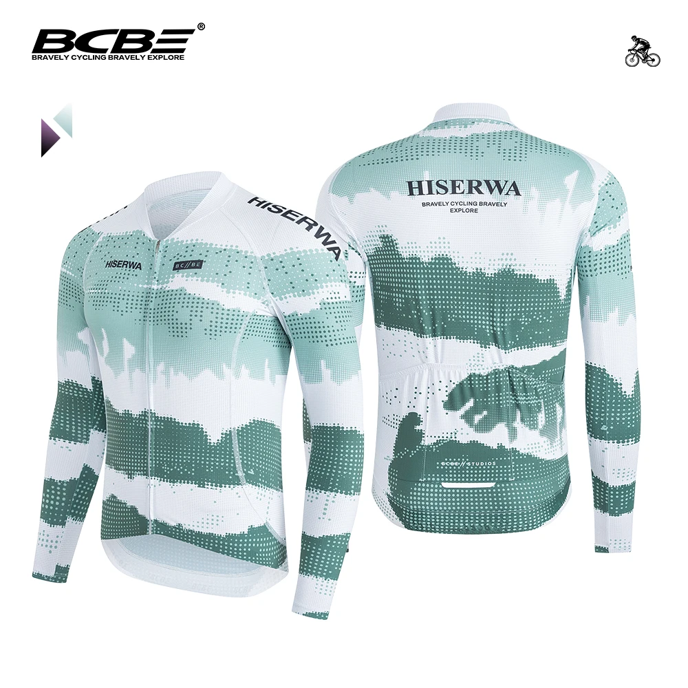 

Велосипедная майка HISERWA для мужчин, летняя/весенняя, с длинными рукавами, для шоссейных и горных велосипедов, профессиональная аэродинамическая велоформа