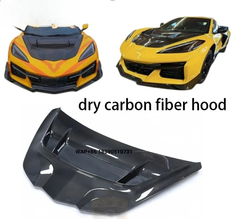 New BFA Lightweight Dry Carbon Fiber ZR1.2 Style Engine Hood for 2023+ Chevy Corvette C8 Z06, Performance Aero Kit
