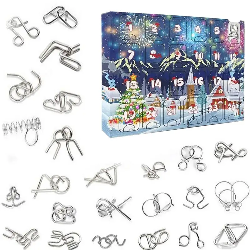 Brain Teaser Advent Calendar 2024 Ruban Lock Puzzles Christmas Calendar Brain Challenge Games advent Calendar