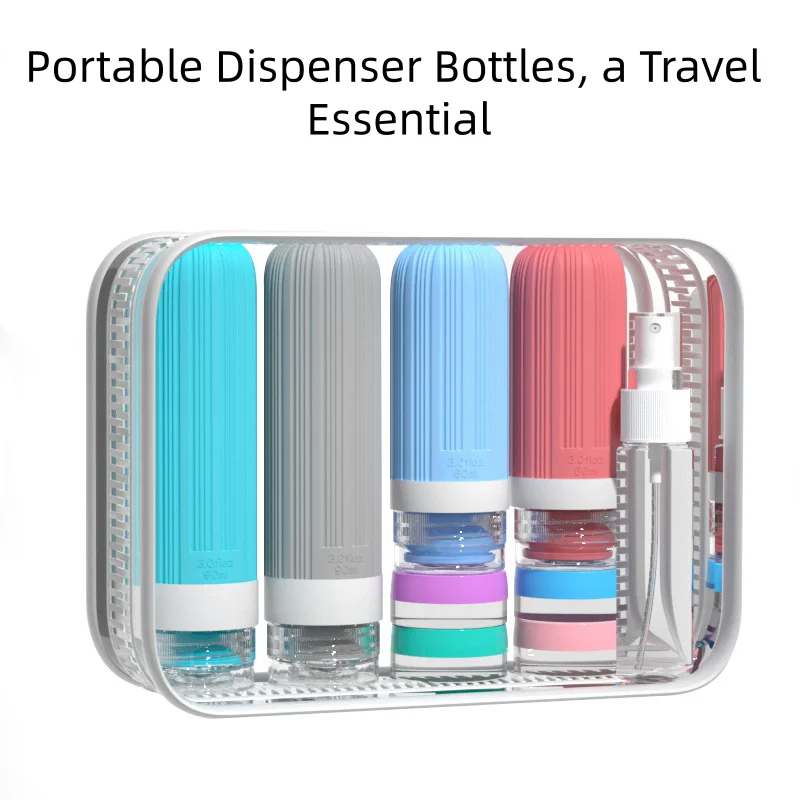 Silikon-Reiseflaschen-Set, Tragbare Shampoo- und Duschgel-Behälter, Kleine Probenbehälter, Ideal für Outdoor-Reisen