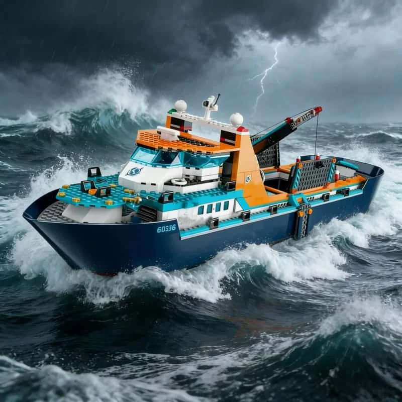 

Модель лодки Arctic Explorer, строительные блоки, игрушка, плавающая лодка, вертолет ROV Sub Orca, строительные блоки, подарок для мальчиков и девочек