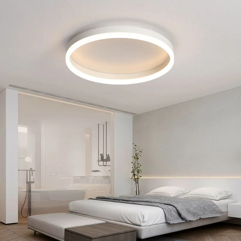 Plafoniera moderna minimalista circolare creativa per lobby a LED senza luce principale per camera da letto