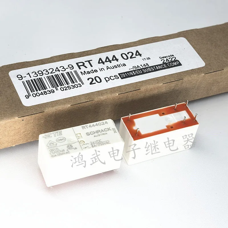 New 1pcs/lot RT444024 24V 8A  6pins 2 sets of normally open