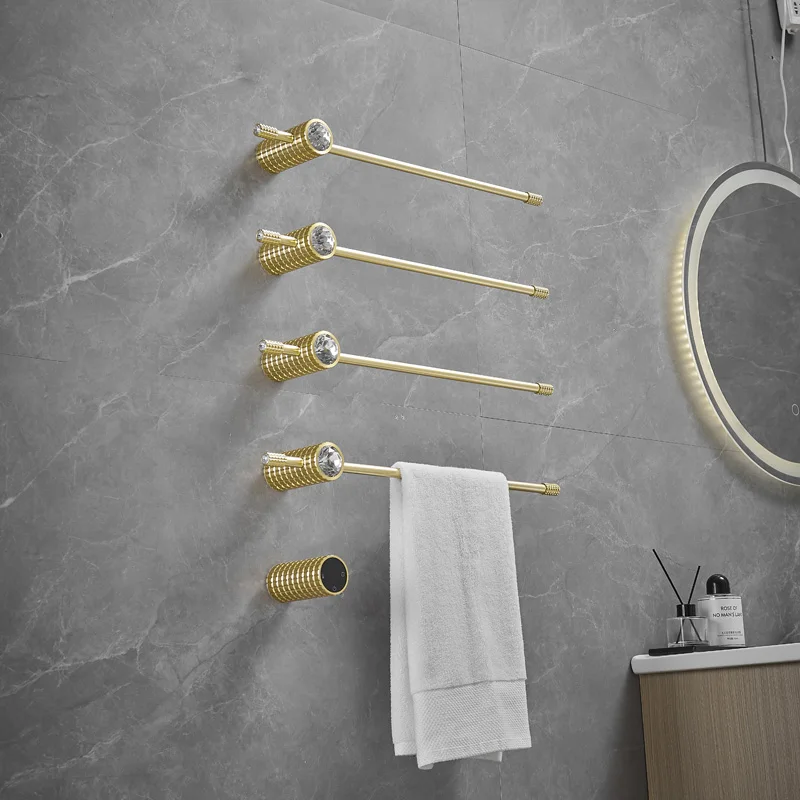 Bathroom Gold Temp＆Time Control Electric Towel Rack Hidden Wires Heated Towel Rail High Quality Knurling Craft Towel Warmers