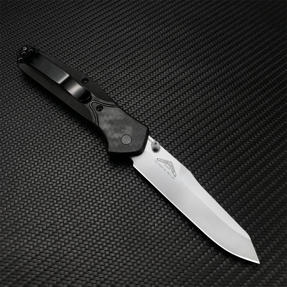 Tactical Osborne Pocket EDC Folding Knife S35V Reverse Tanto Blade Carbon Fiber Pattern Handles Outdoor Hunting Camping Tools