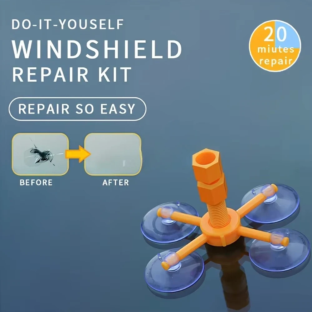 Windshield Repair Kit Quick Fix Car Cracked Glass Windscreen Resin Sealer DIY Auto Window Screen Polishing