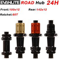 EVANLITE Road Bicycle Hub Disc Center Lock 24 Hole Ratchet 60T StraightPull Gravel Bike For Shimano SRAM HG/XDR 100X12 142X12