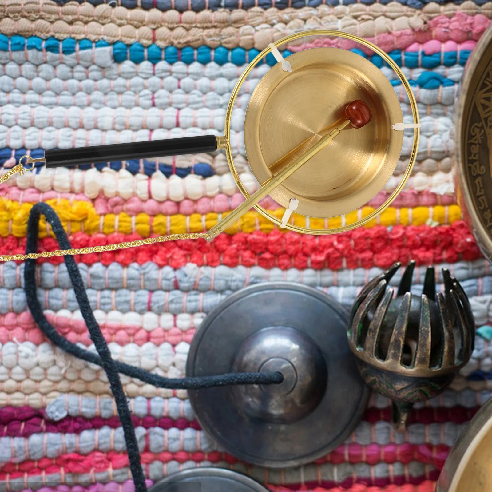 

Buddhist Ritual Utensil Brass Yin Qing Temple Supply Portable Lightweight Craft Gift Exquisite Texture Fashionable Design