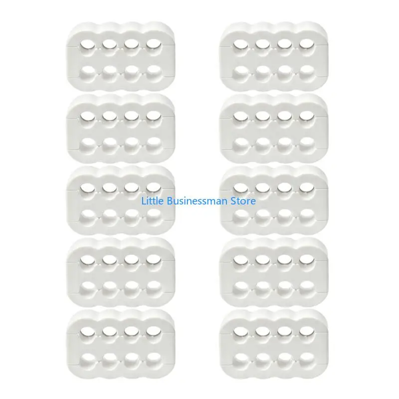 Set mit 8-poligen PC-Kabelführungsklammern, zusammensteckbaren Kabelführungshaltern aus ABS, 10er-Pack für saubereres – Detail 4