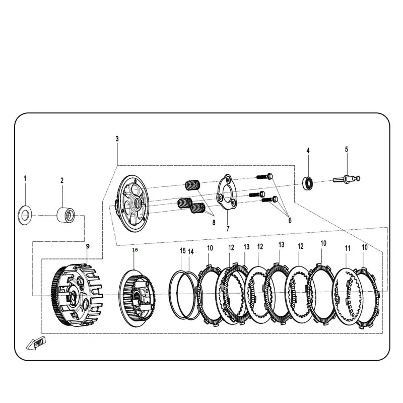 For CFMOTO Original Clutch Assy FCC 250SR-FUN 300SR 250NK 250CLC CF250-6 300-5 250-12 Drive Clutch Assembly Motorcycle Parts