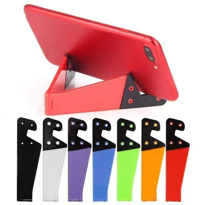 

Universal Foldable Phone Stand Holder for iPhone Samsung Xiaomi Colorful V Shaped Smartphone Tablet PC Desktop Holder