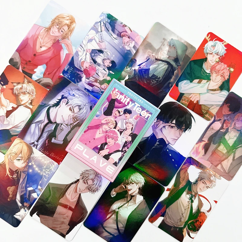 

55PCS Korean Plave Laser Lomo Card Set - Yejun Bamby Eunho Hamin Cartoon Characters HD Photocard Fans Collection Gift