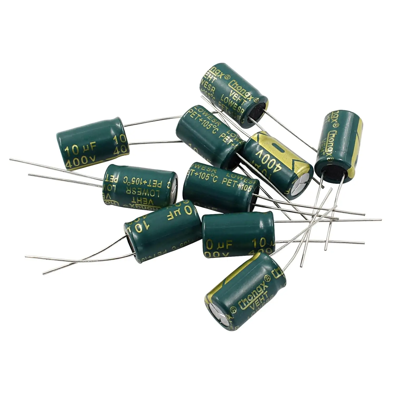 10PCS 400V 10UF Electrolytic Capacitor, 0.39x0.63in High Frequency Aluminum Electrolytic Capacitors for TV LCD Monitor Game DIY