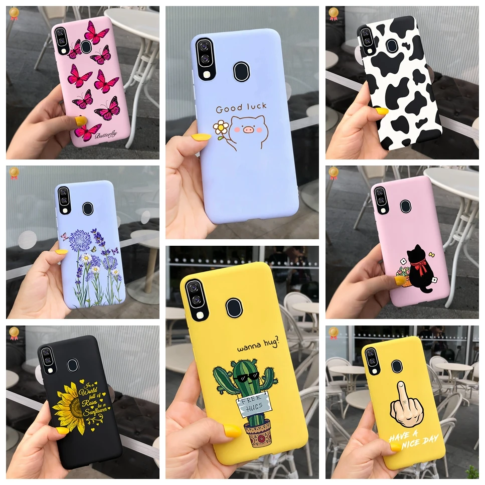 Voor Samsung A40 Case Leuke Bloemen Shockproof Soft Tpu 3D Silicone Cover Voor Samsung Galaxy A40 Een 40 A405FN a405F Telefoon Case