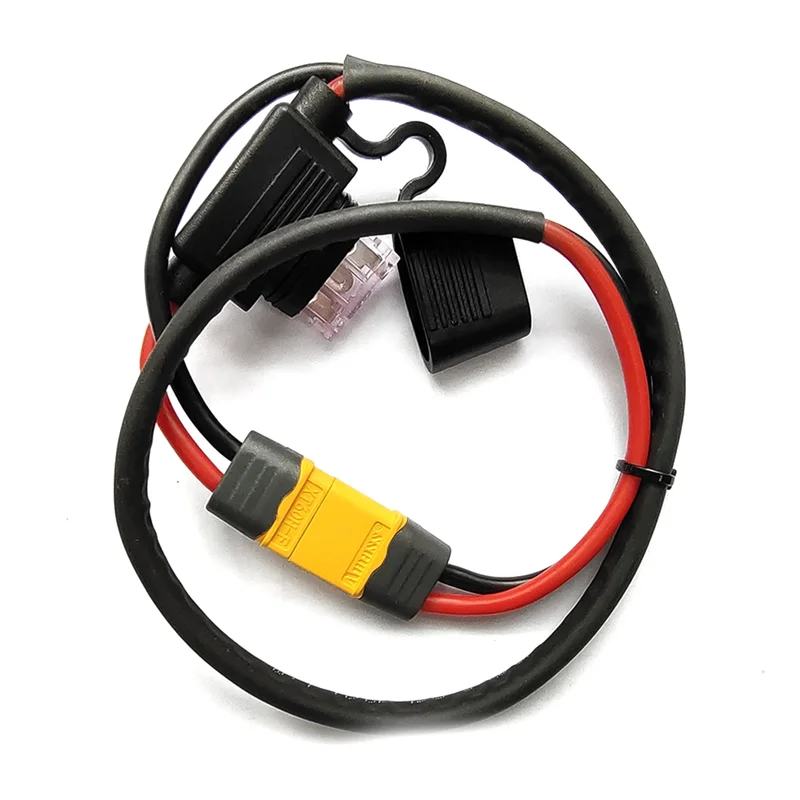 Cable de alimentación de batería de bicicleta eléctrica, controlador de batería de litio, fusible impermeable, 14AWG, Cable de descarga XT60