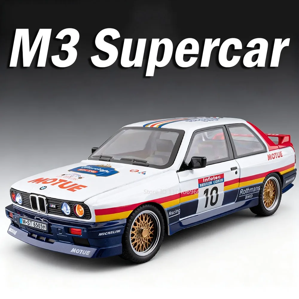 1-24-m3-セナモデル-スポーツカー-おもちゃ-合金ダイキャスト-衝撃吸収-ドア開閉-プルバック-ミニチュア-スーパーカー-子供向けギフト