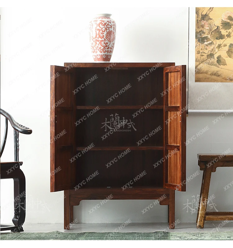 

Ebony Chinese-style entrance cabinet Solid wood antique simple Ming classical foyer storage