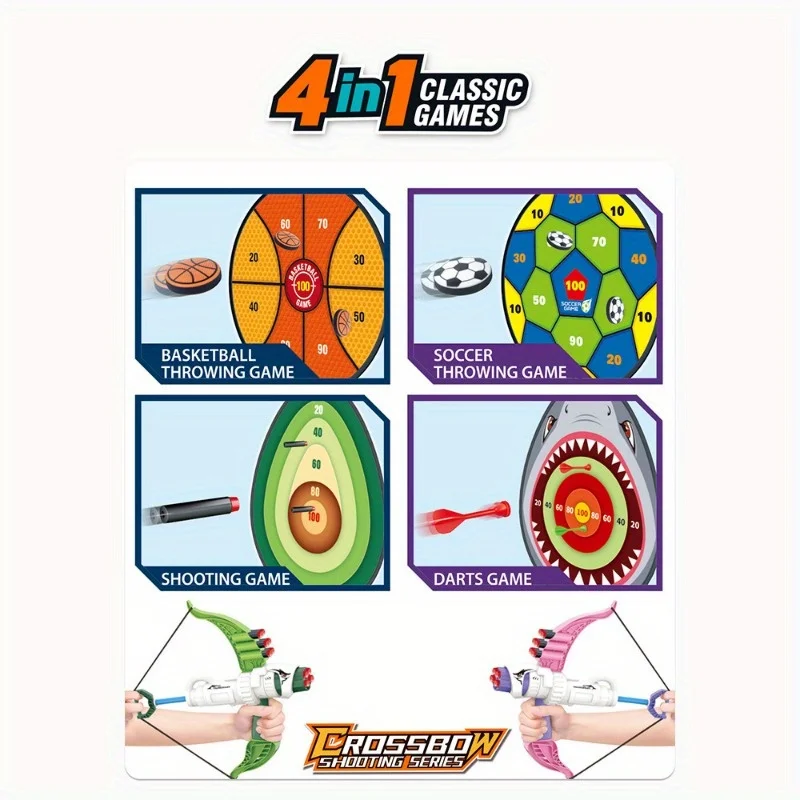 مجموعة ألعاب الرماية العائلية 4 في 1: لعبة ممتعة للآباء والأطفال لتقوية علاقتهم وتطوير المهارات
