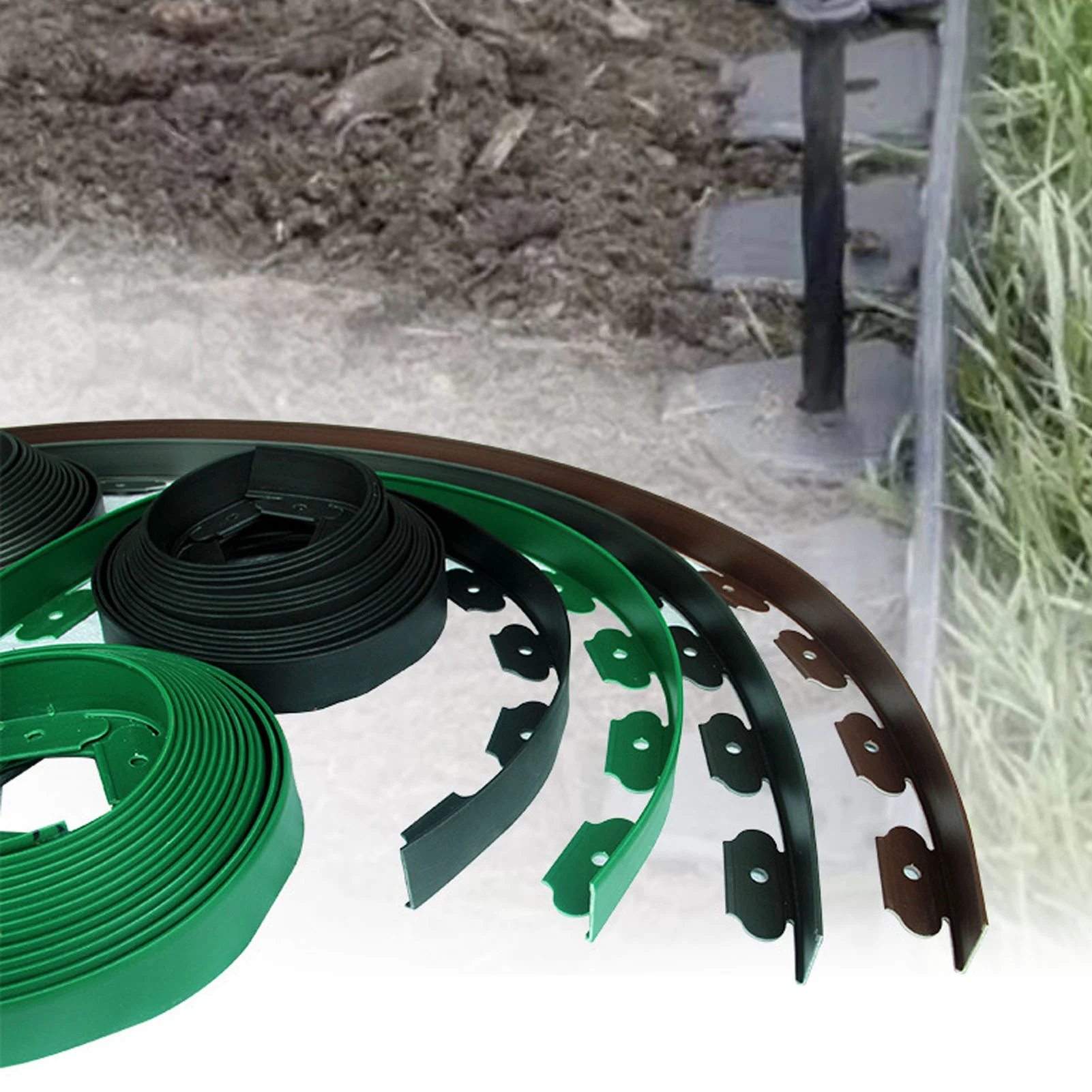 Landscape Edging Kit Lawn Edging Include 15 Spikes PE Garden Edging Border for Landscaping Flower Gardens Lawn Lawn Edging