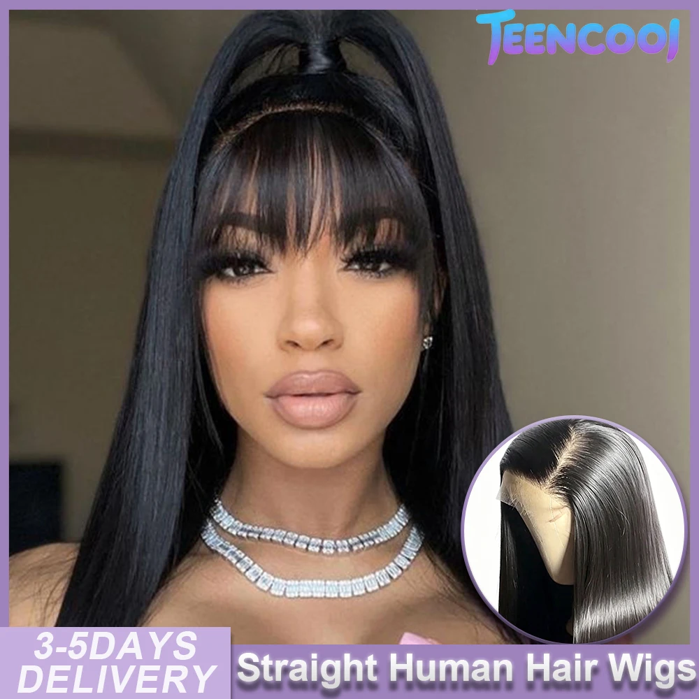 

13x4 13x6 HD Transparent Lace Frontal Straight Human Hair Wigs 30 Inch Brazilian Pre Plucked Bone Straight Wigs For Women 180%