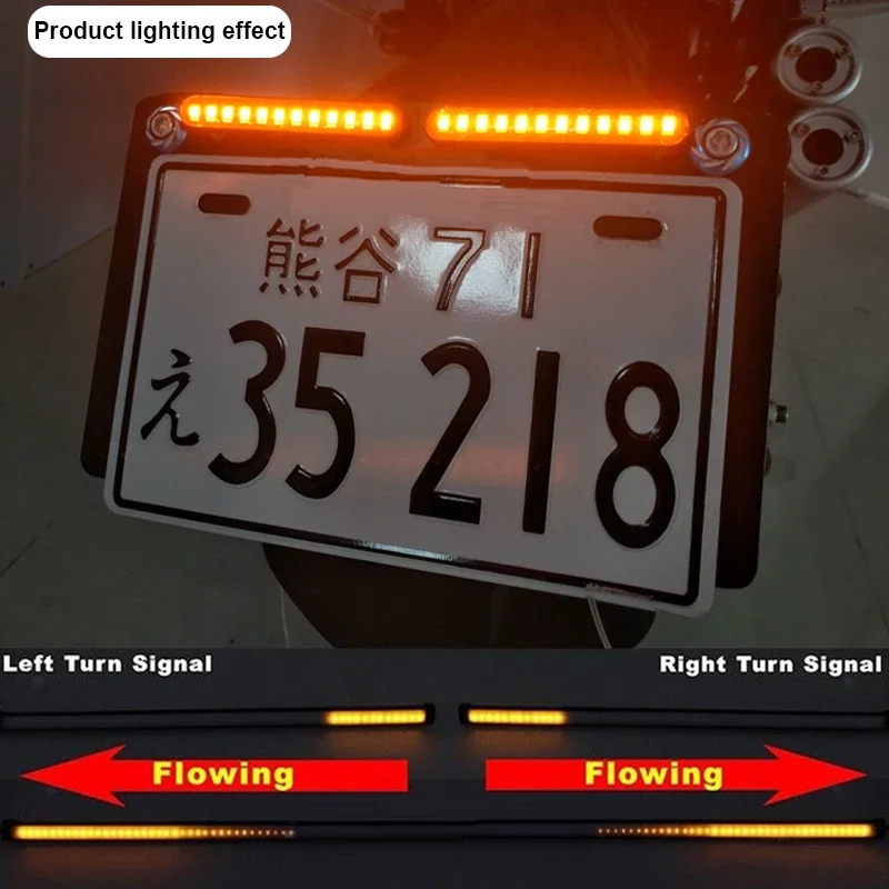2 قطعة الوامض دراجة نارية بدوره مصباح إشارة تدفق لوحة ترخيص مؤشر الإضاءة للسيارات موتور مركبة الذيل مصباح التصميم DC12V