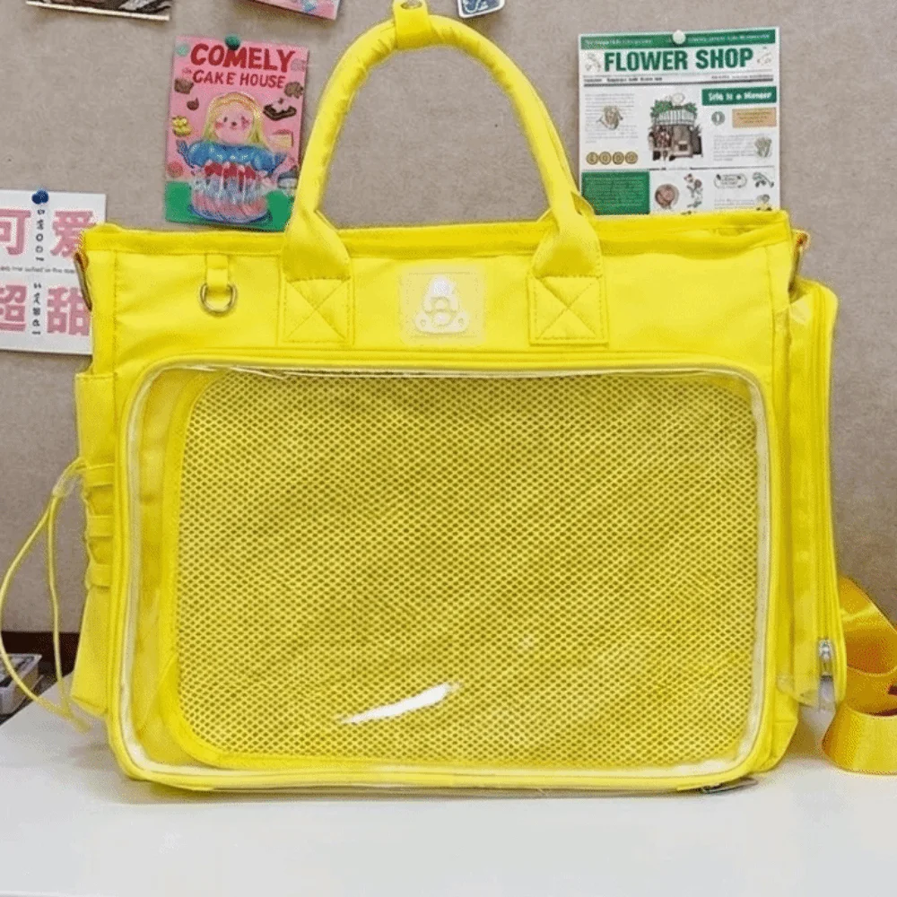 Square Shape Female Transparent Backpack Lightweight Adjustable Strap Multifunctional Shoulder Bag Versatile Large Capacity