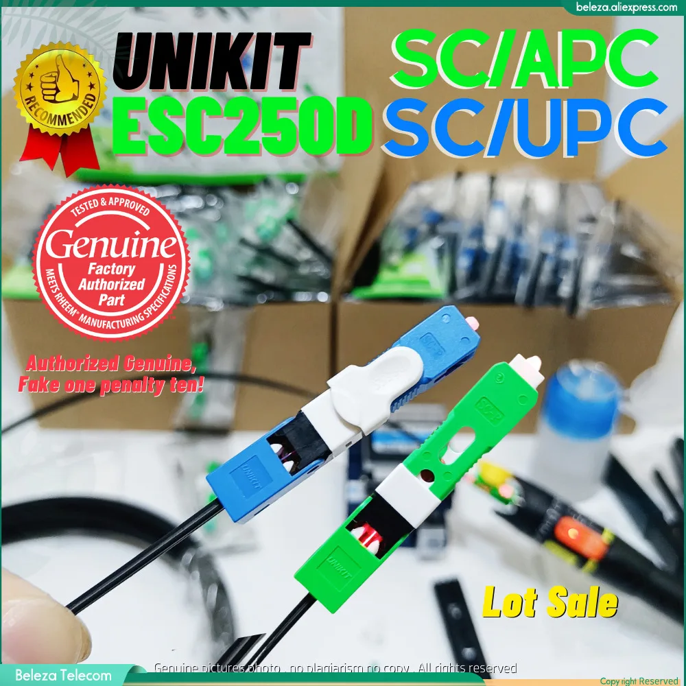 100% Genuine UNIKIT ESC250D SC/APC SC UPC Optic Fiber Quick Connector FTTH SC/UPC Single Mode Optic Fast Connector free shipping