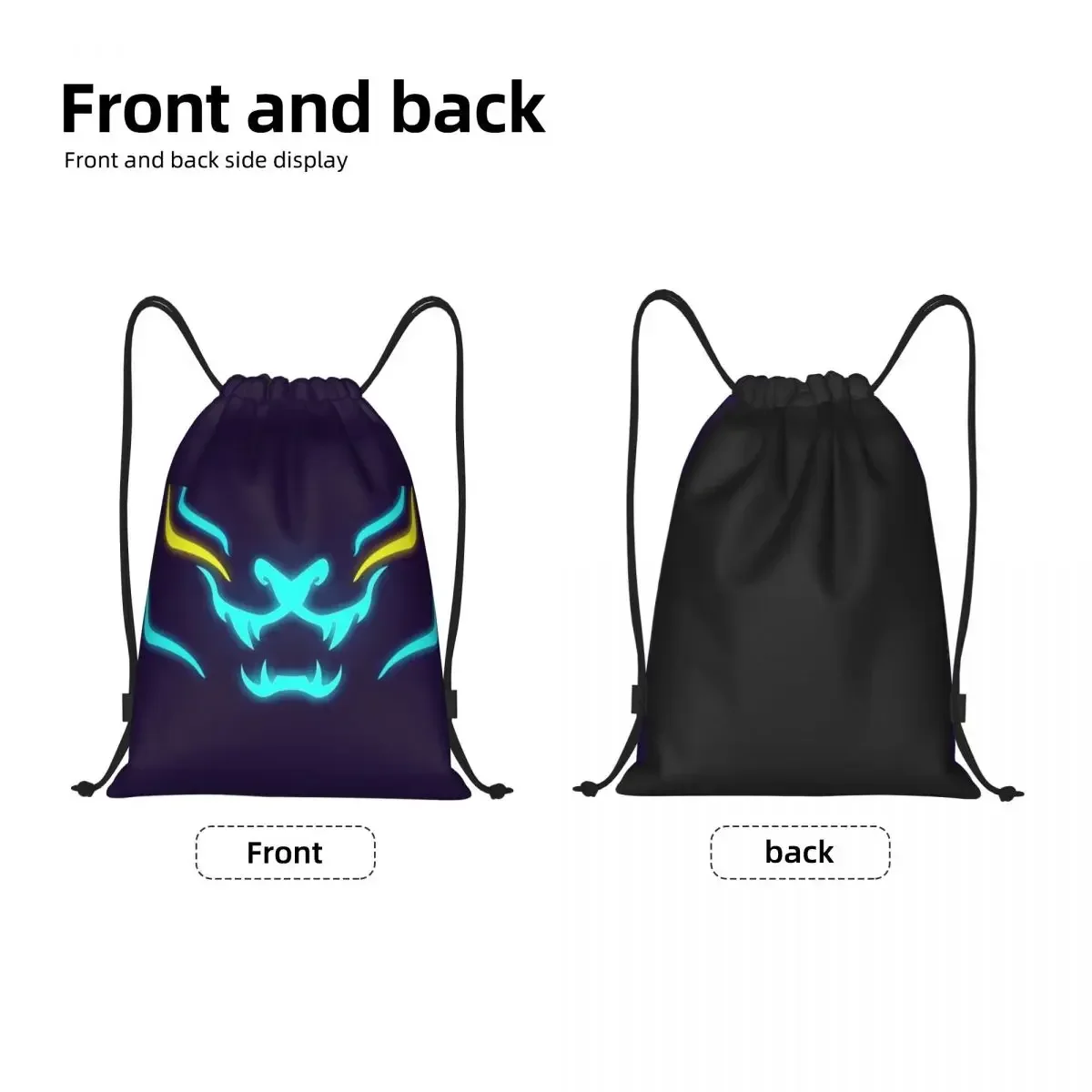 Custom Akali KDA Tiger Drawstring Backpack Bags Women Men Lightweight Legends Battle Game Gym Sports Sackpack Sacks for Yoga