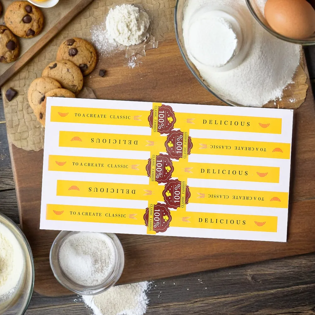 

200Pcs Sealing Stickers for Baked Goods Cake Packaging Stickers Self Adhesive Waterproof Strong Adhesion Colorful Patterns Box