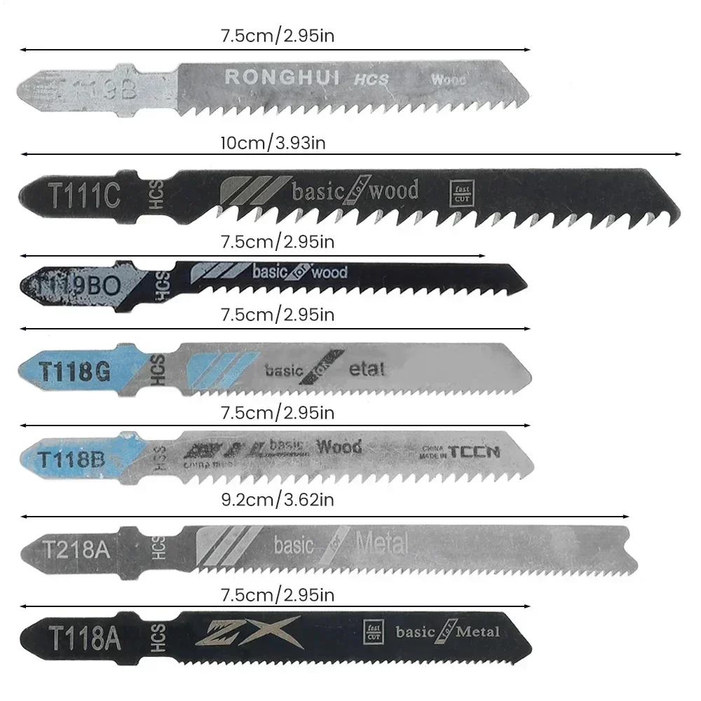 New 10-80Pcs/set Jigsaw Blades T-Shaft HCS Assorted JigSaw Blades for Wood Plastic and Aluminum Fine and Medium Tooth Saw Blades