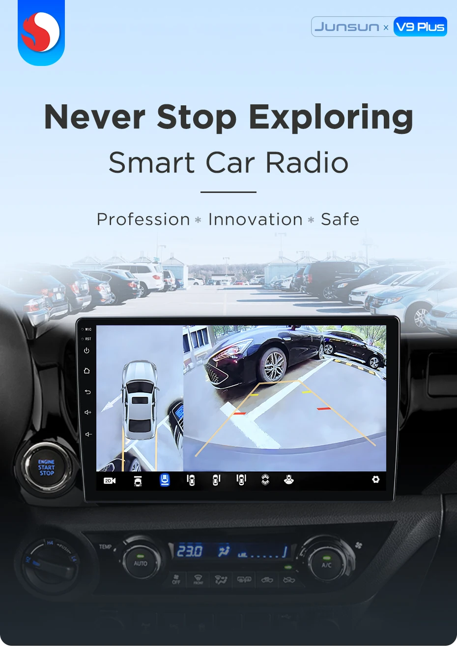 Junsun 360 ° Kamera-Autoradio für Toyota Hilux PickUp AN120 2015 - 2020 Drahtloses CarPlay Android Auto Stereo GPS Navi Head Unit – Detail 1