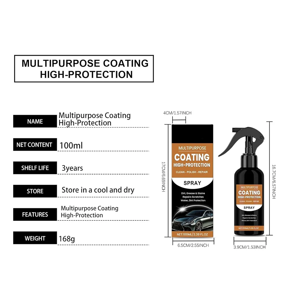 رذاذ طلاء السيارة السريع عالي الحماية، رذاذ إصلاح خدوش السيارة، عامل تجديد الطلاء متعدد الوظائف للسيارات