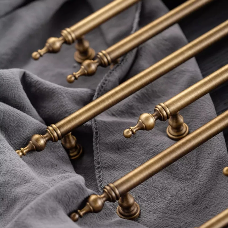 Solid Antique Bronze Pull T Bar Funiture Wardrobe Kitchen Appliance Door Handle Brass Shoe Cabinet Knobs Long Pull Drawer Handle
