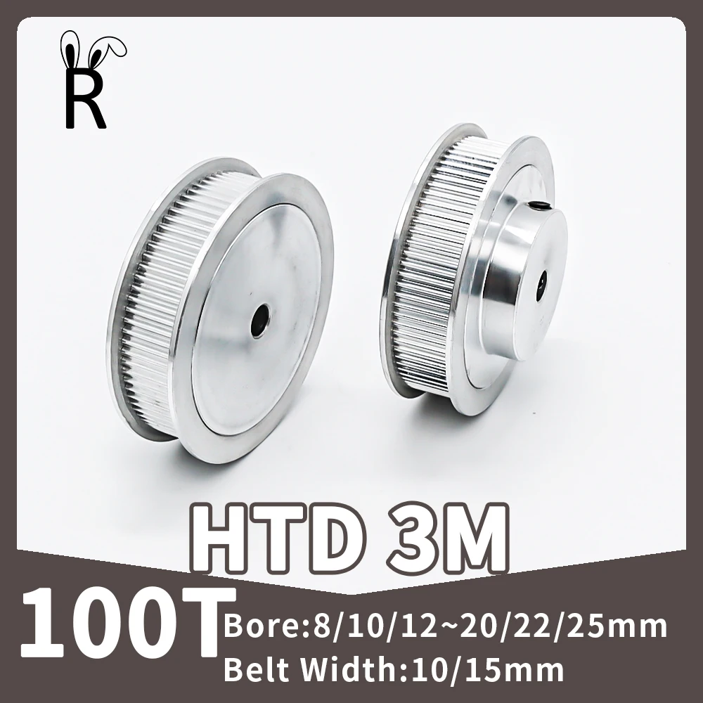 

100Teeth HTD 3M Pulley Synchronous Wheel Bore8/10/12~20/22/25mm Pulley Teeth Width10/15mm Gear 100T 3M Belt Pulley Timing Pulley