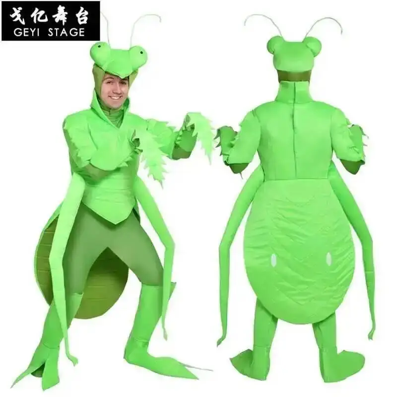 Disfraz de Insecto Mantis Verde para Adultos, Disfraz de Halloween con Patas de Hombre, Disfraz de Personaje de Dibujos Animados, Disfraces de Cosplay de Anime para Carnaval