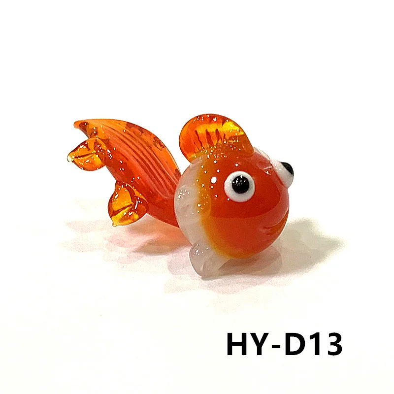 Mini Glas meeres tiere Statuette niedlichen Meeresfisch Delphin Tintenfisch Pinguin Kugelfisch Stachel rochen Walhai Fisch Krabbe Meeres schildkröte Elektrischer Aal Goldfisch Kaninchen Affen Ornamente – Detail 32