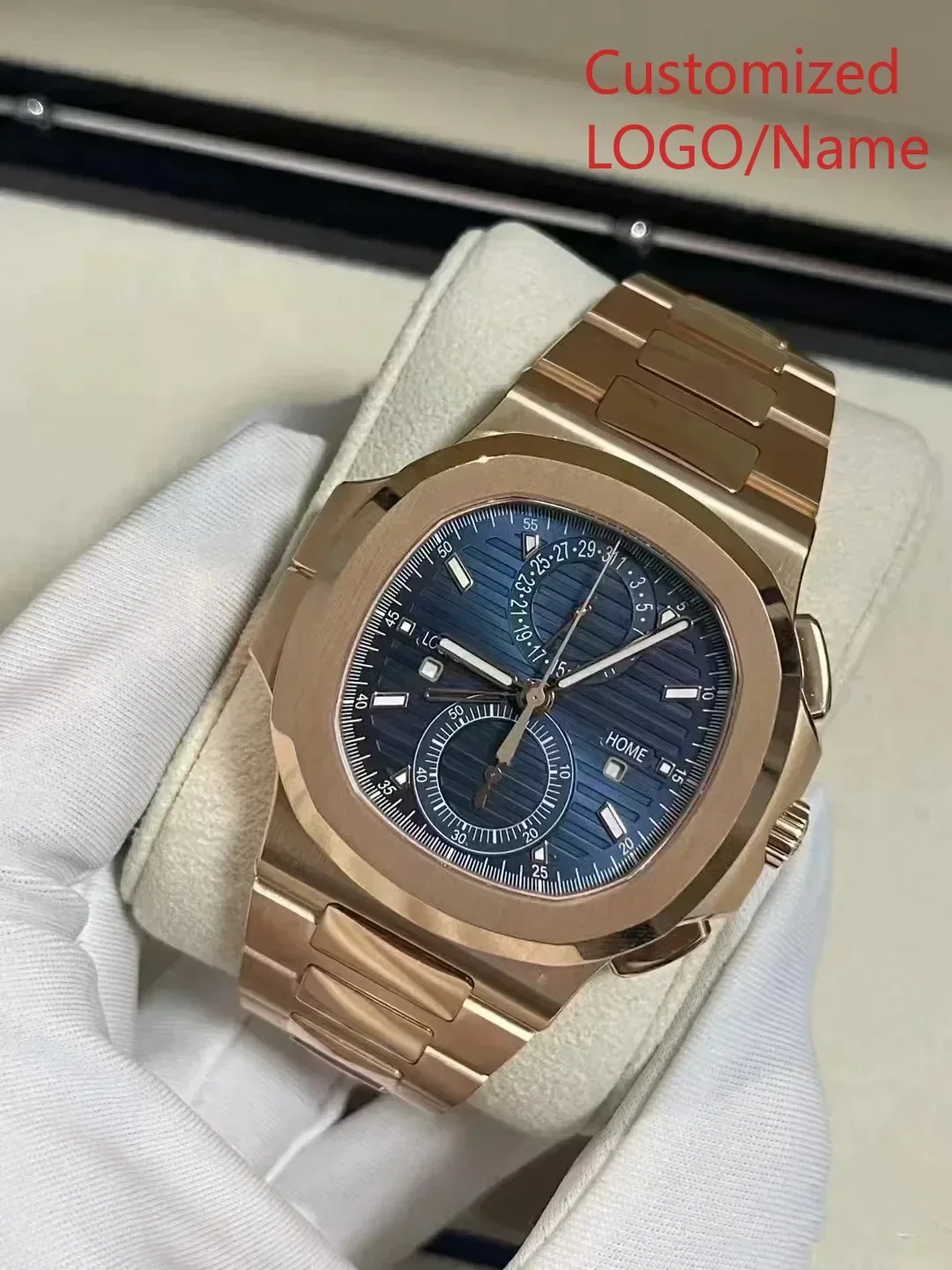 A88 Store  Men Luminous Sapphire  Automatic Mechanical Watch 904L Stainless Steel  Black Blue Customized view 4