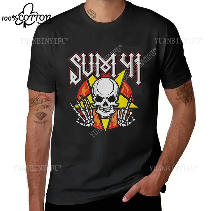 تي شيرت كلاسيكي جديد غير رسمي الهيب هوب S U M 4 1، عصري وعصري Y2K Street Fashion فضفاض Harajuku 100% قطن