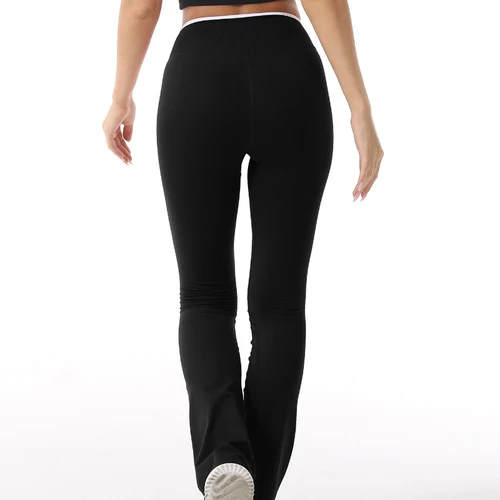 Imagen 2 del producto Pantalones deportivos acampanados de Yoga para mujer, mallas con corte de bota y cintura cruzada, levantamiento de glúteos, Control de barriga, entrenamiento, Fitness