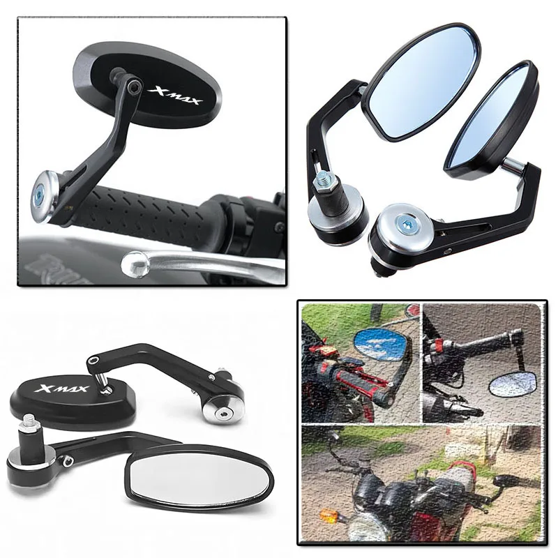 

7/8"22MM Motorcycle CNC Aluninum Handlebar End Rearview Mirrors For Yamaha XMAX 125 250 300 400 X-MAX FZ1,FZ6,FZ8,XSR 700,900
