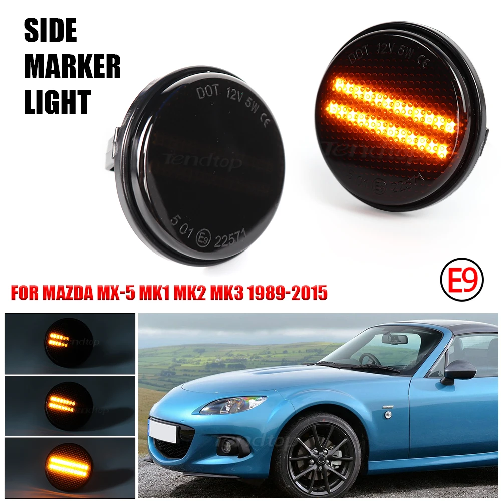Led Dynamic Arrow Blinker Indicator Side Marker Turn Signal Light Mazda For MX5 MX-5 Mk1 Mk2 Mk3 1989-2015