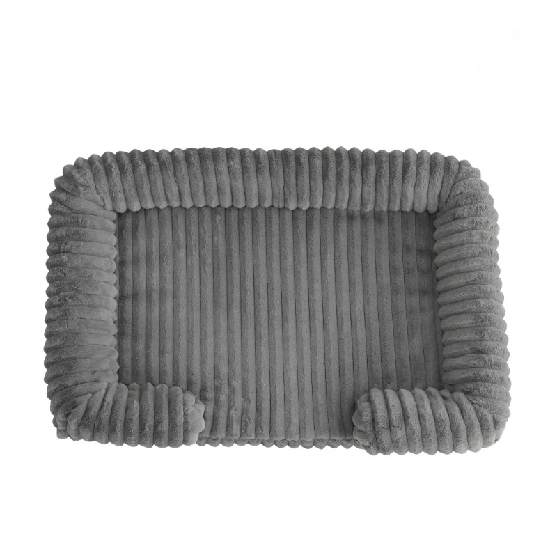 winter-warm-pet-pad-with-striped-imitation-rabbit-fur-machine-washable-pet-bed-c-shaped-armrest-pet-sofa