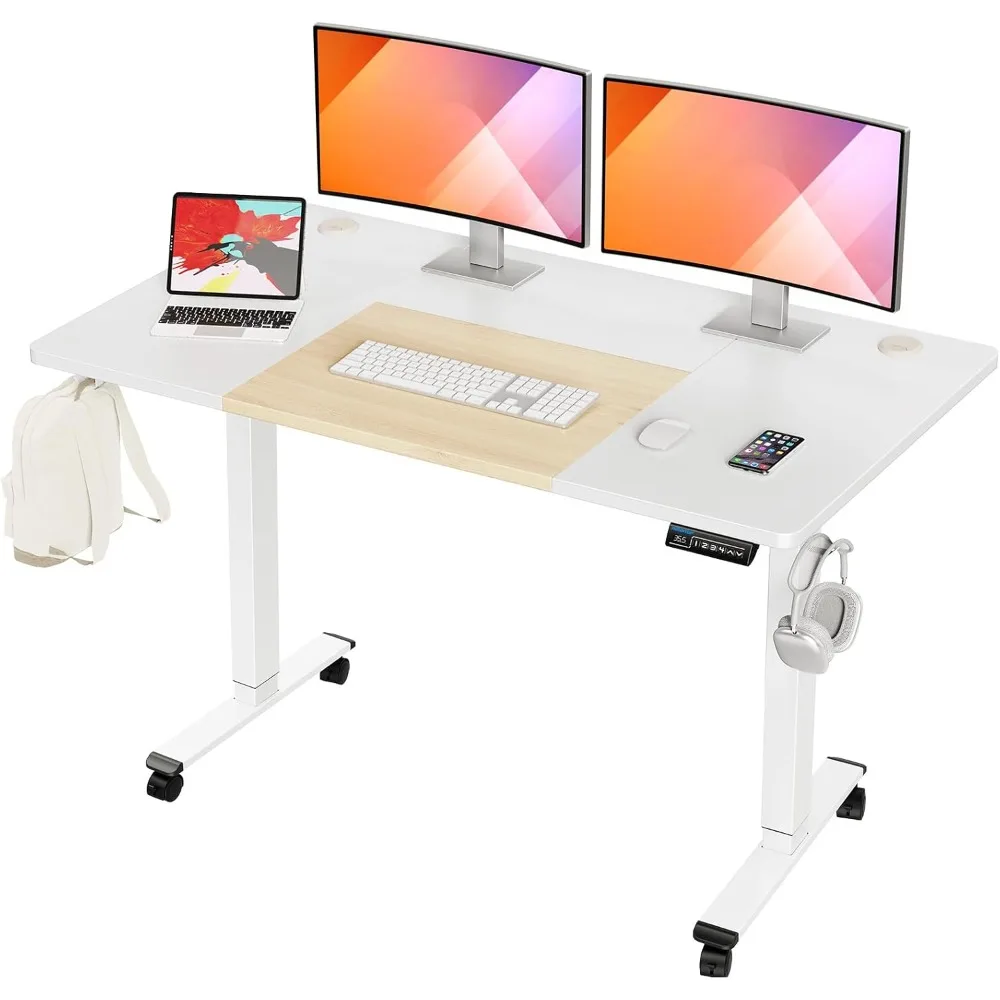 

55x28 Inches Electric Height Adjustable Standing Desk, Sit Stand Desk with Memory Controller, Ergonomic Stand Up Desk