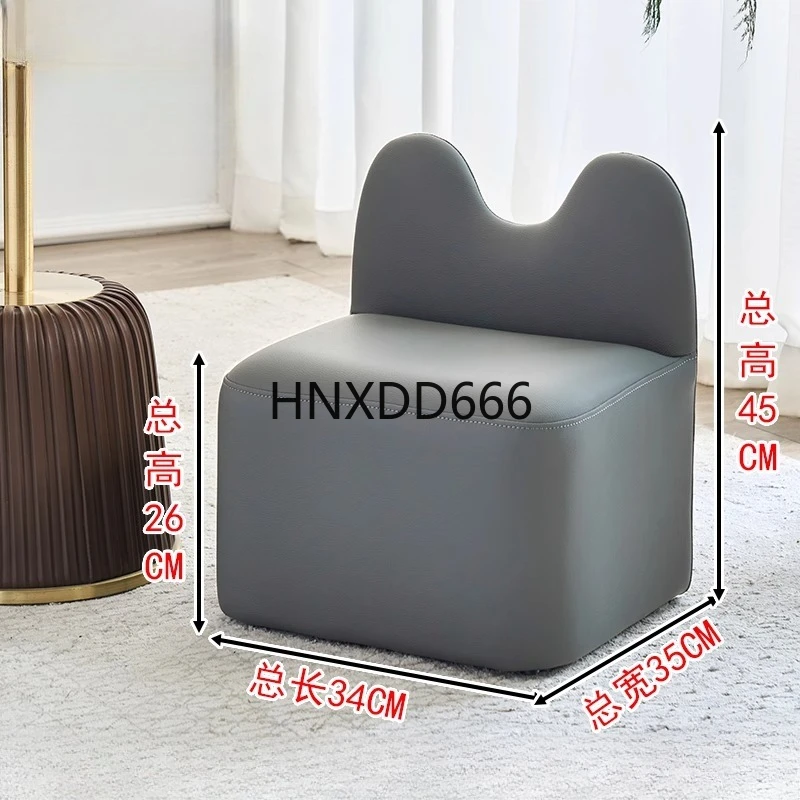 Casa high-end sala de estar luxo sapato mudança fezes com encosto footstool sofá fezes de cabelo