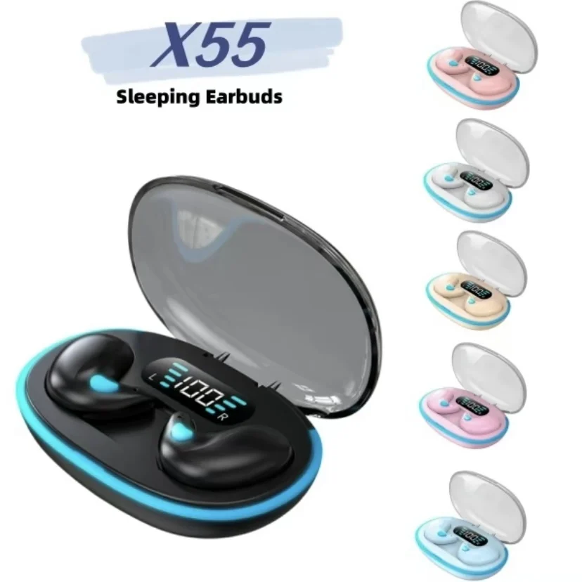 X55 Invisible Earphone 5.3 Earbuds IPX5 Noise Cancelling Touch Control Headphone X55