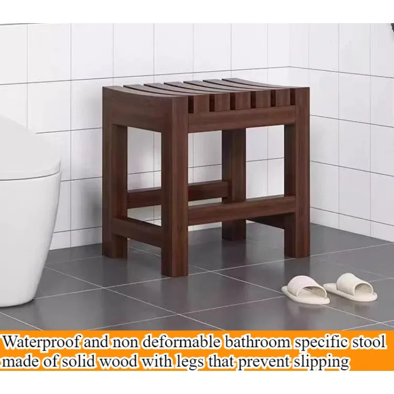 Bathroom bath stool elderly pregnant women waterproof, non-slip and anti-corrosion solidwoodstool household multi-purposeshower