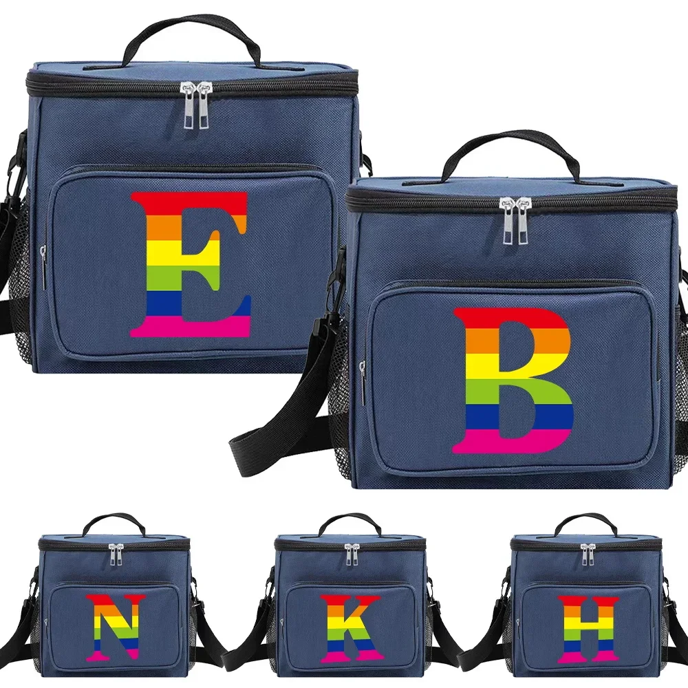 

In Stock! Lunch Cooler Box for Teenagers Blue Color Aesthetic and Insulated for Organized Food Storage Printing Rainbow Series