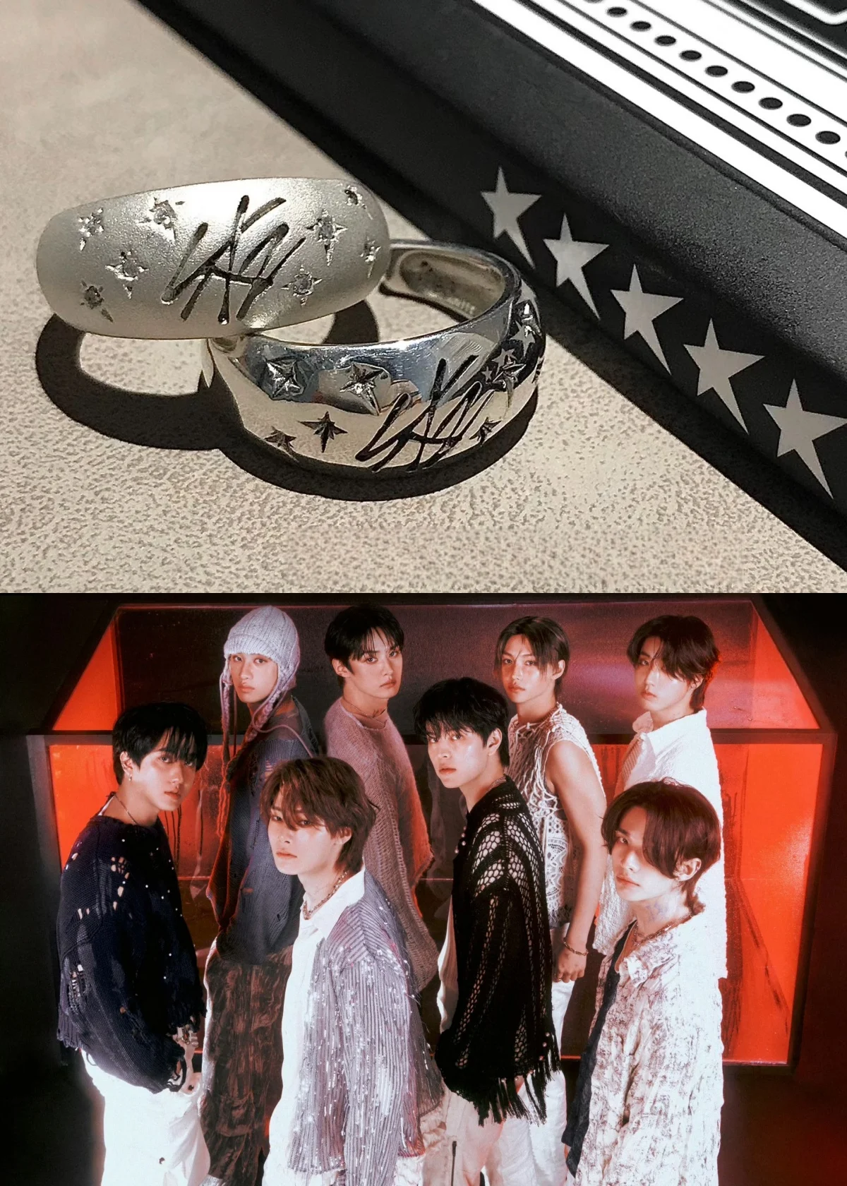 Kpop Hot Boys Group LeeKnow Han Felix BangChan Seungmin ChangBin I.N HyunJin Exclusive Ring Niche Design Adjustable Ring Gift